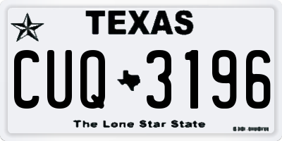 TX license plate CUQ3196