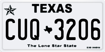 TX license plate CUQ3206