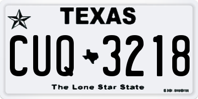 TX license plate CUQ3218