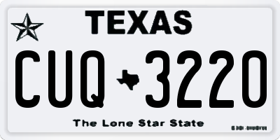 TX license plate CUQ3220