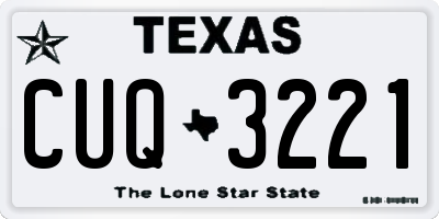 TX license plate CUQ3221