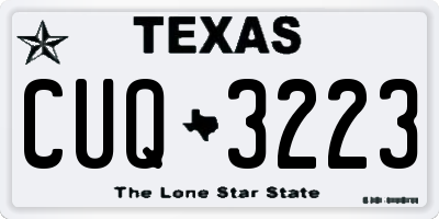 TX license plate CUQ3223