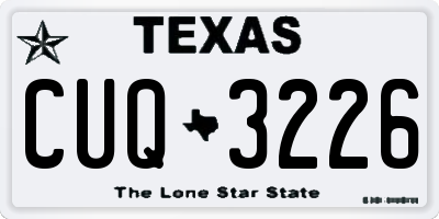 TX license plate CUQ3226
