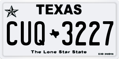 TX license plate CUQ3227