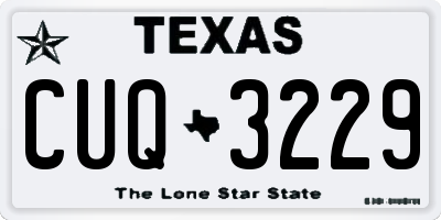 TX license plate CUQ3229