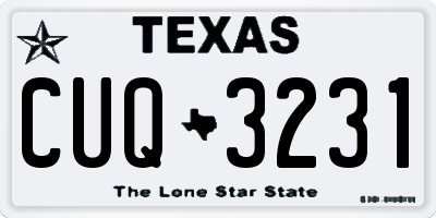 TX license plate CUQ3231
