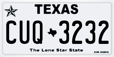 TX license plate CUQ3232