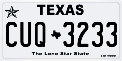 TX license plate CUQ3233