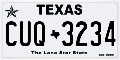 TX license plate CUQ3234