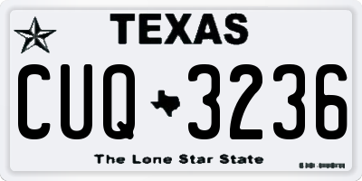 TX license plate CUQ3236
