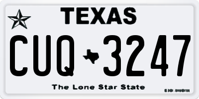 TX license plate CUQ3247