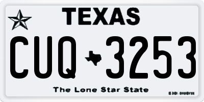 TX license plate CUQ3253