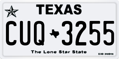 TX license plate CUQ3255