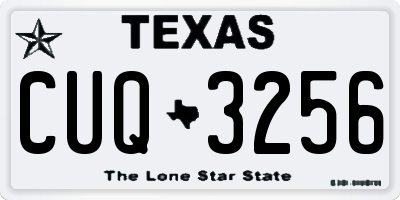 TX license plate CUQ3256