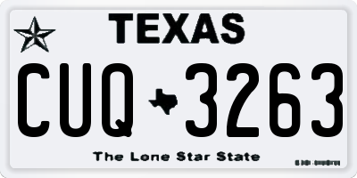 TX license plate CUQ3263
