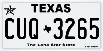 TX license plate CUQ3265
