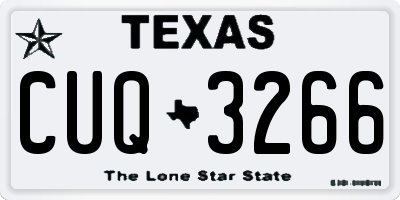TX license plate CUQ3266