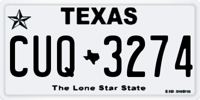 TX license plate CUQ3274