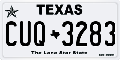 TX license plate CUQ3283