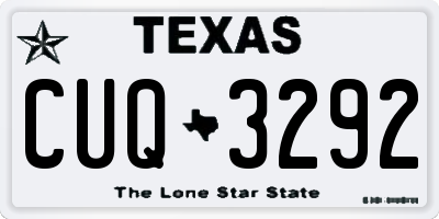 TX license plate CUQ3292