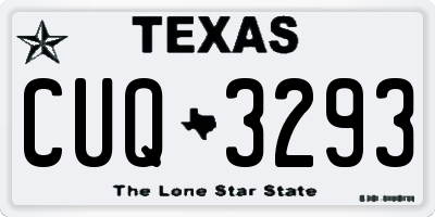 TX license plate CUQ3293