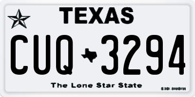 TX license plate CUQ3294
