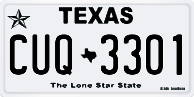 TX license plate CUQ3301