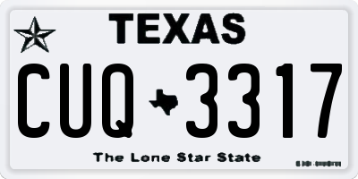 TX license plate CUQ3317
