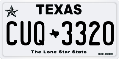 TX license plate CUQ3320
