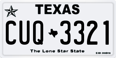 TX license plate CUQ3321
