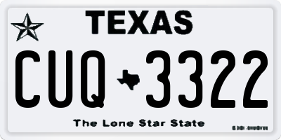 TX license plate CUQ3322