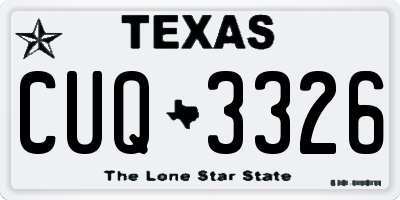 TX license plate CUQ3326