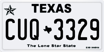 TX license plate CUQ3329