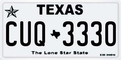 TX license plate CUQ3330