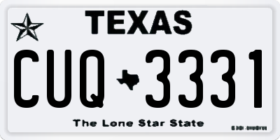 TX license plate CUQ3331