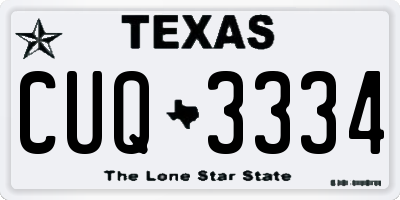 TX license plate CUQ3334