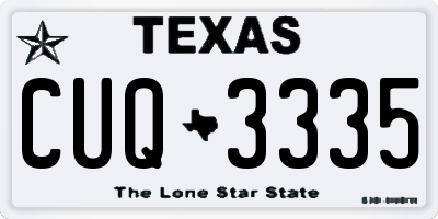 TX license plate CUQ3335