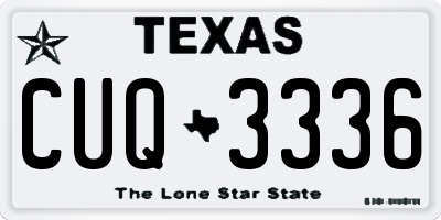TX license plate CUQ3336