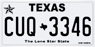 TX license plate CUQ3346