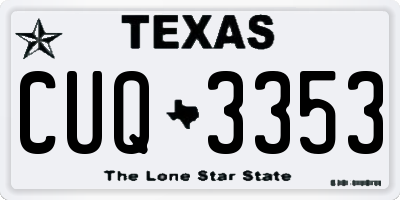 TX license plate CUQ3353