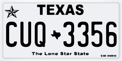 TX license plate CUQ3356