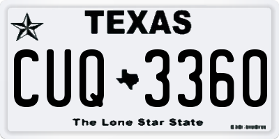 TX license plate CUQ3360