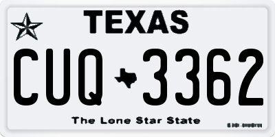 TX license plate CUQ3362