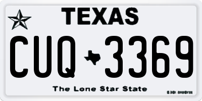 TX license plate CUQ3369