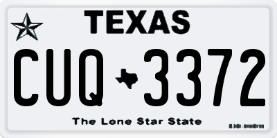 TX license plate CUQ3372
