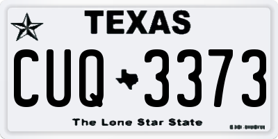 TX license plate CUQ3373