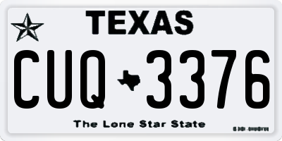 TX license plate CUQ3376