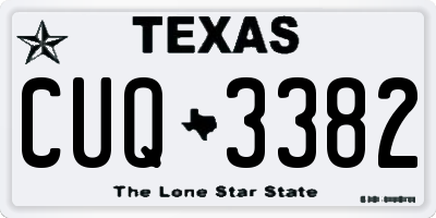 TX license plate CUQ3382