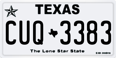 TX license plate CUQ3383