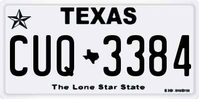 TX license plate CUQ3384
